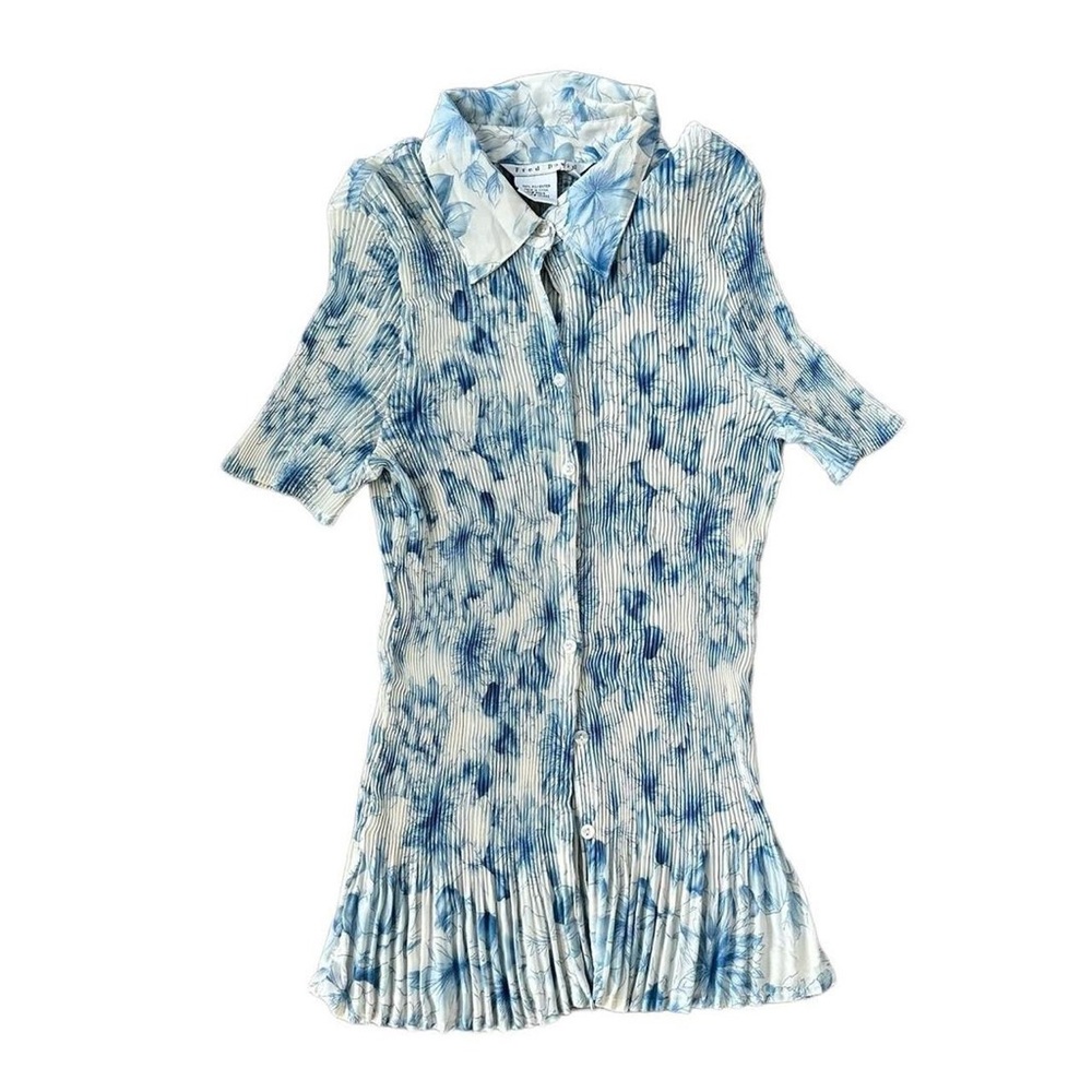 Vintage Y2K 00's Fred David short sleeve silky blouse